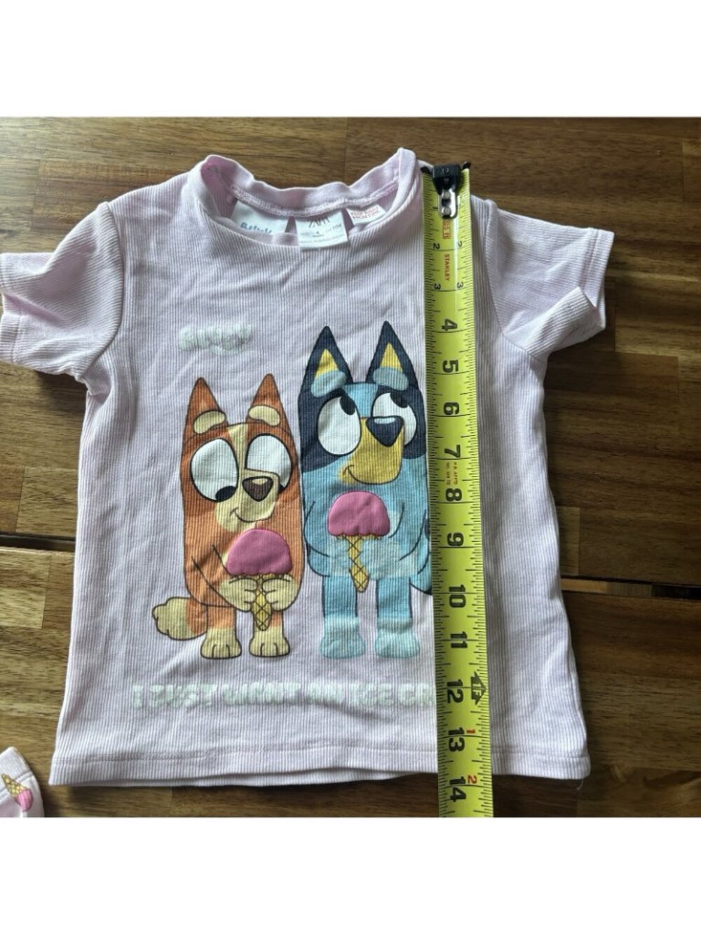 Zara Bluey Bingo Matching Set Ribbed Shorts & Top Size 4 Yr Disney Pink Icecream - Picture 4 of 16